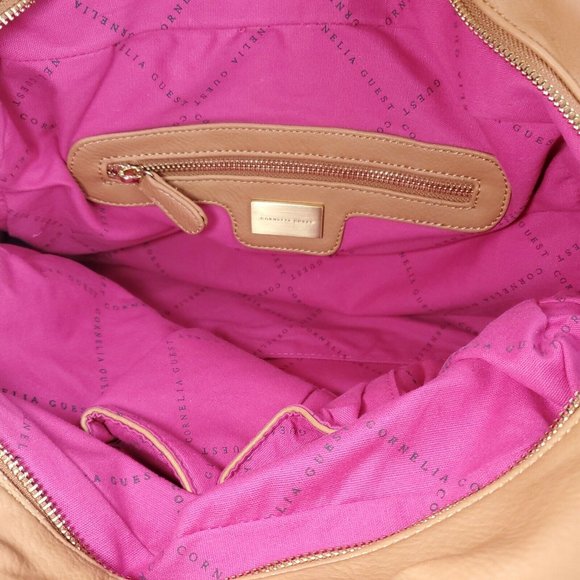 Cornelia Guest Womens Chestnut Braided Leather Convertible Handbag Purse - Picture 7 of 15